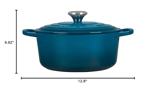 Le Creuset Enameled Cast Iron Signature Round Dutch Oven, 4.5 qt., Deep Teal