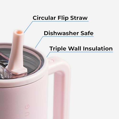 HydroJug Traveler - 40 oz Water Bottle with Handle & Flip Straw - Fits in Cup Holder