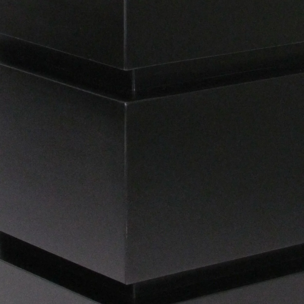Wooden Pedestal Stand in Stacked Cube Design, Antique Black- Saltoro Sherpi