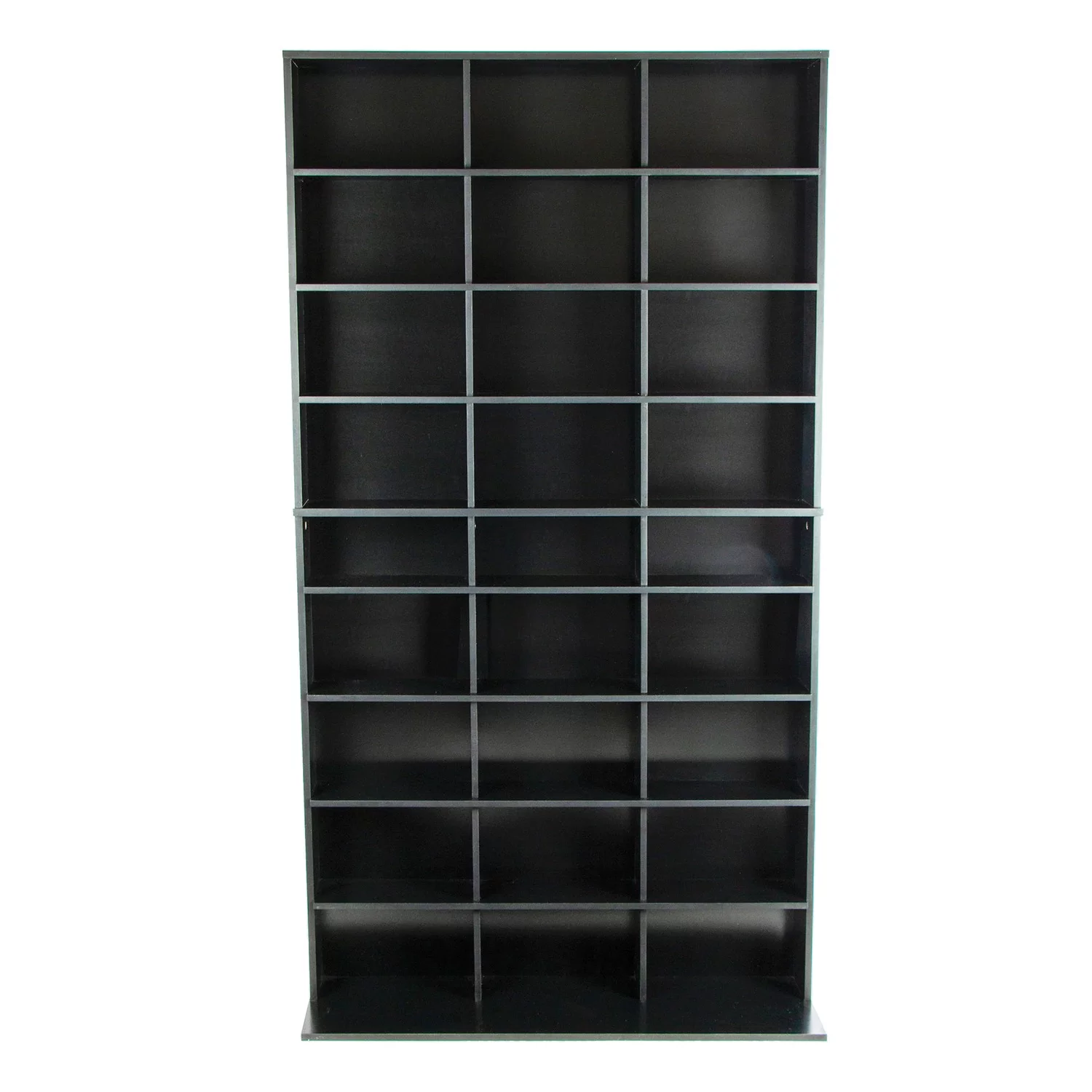 Atlantic 40"x71" Elite XL 9-Shelf Wood Media Storage Shelf Bookcase, Fixed Shelves, Solid Black