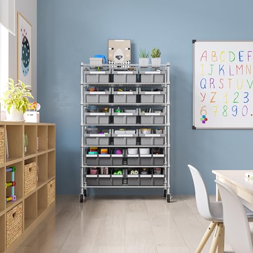 Seville Classics Heavy Duty NSF Bin Rack Solid Steel Wire Shelving Storage Unit, Patented Organizer for Garage, Warehouse, Office, Restaurant
