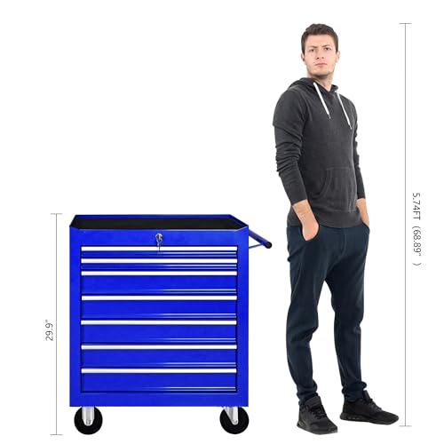 5-Drawer Rolling Tool Chest, Modular Tool Cabinet with Brake Casters & Removable Drawers, Workshop Toolbox Cart for Factory/Garage, Black