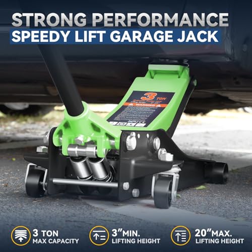 Auto Dynasty 4 Ton Low Profile Floor Jack, Heavy Duty Steel Hydraulic Car Jack with Dual Pistons Quick Lift Pump, Hydraulic Racing Floor Jack