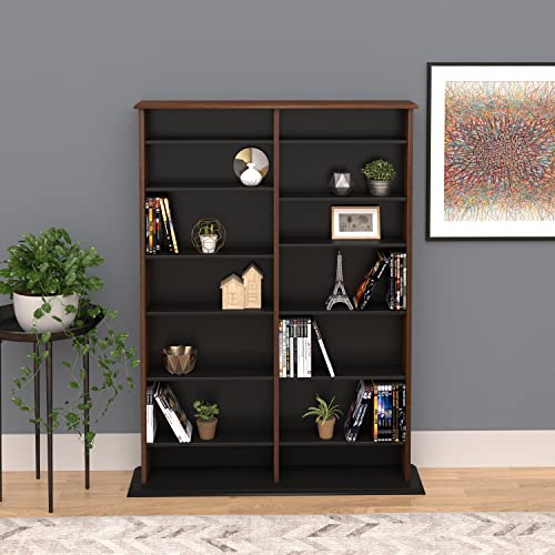 Prepac 2 Column Display Cabinet, White Storage Cabinet, Tall Storage Cabinet
