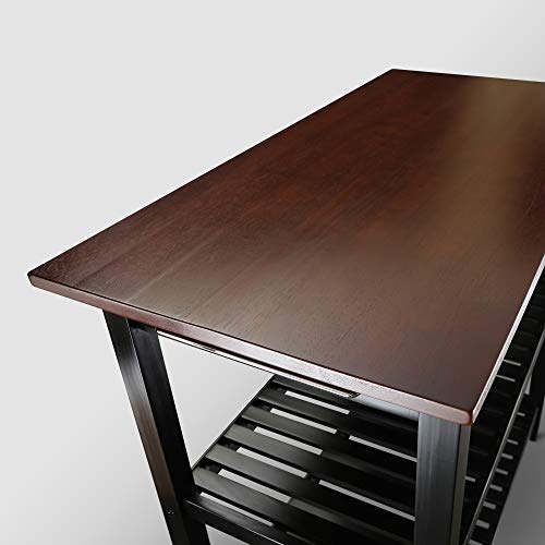 Casual Home Kitchen Island with Solid American Hardwood Top, Natural/White, 40" W (373-91)