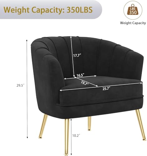 Andeworld Velvet Accent Chair, Upholstered Modern Single Sofa Side Chair
