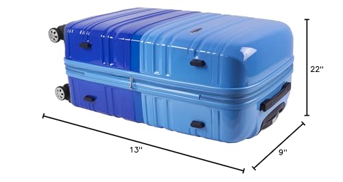 Rockland Melbourne Hardside Expandable Luggage with Spinner Wheels, 2TONEBLUE, 2 Piece (20/28)