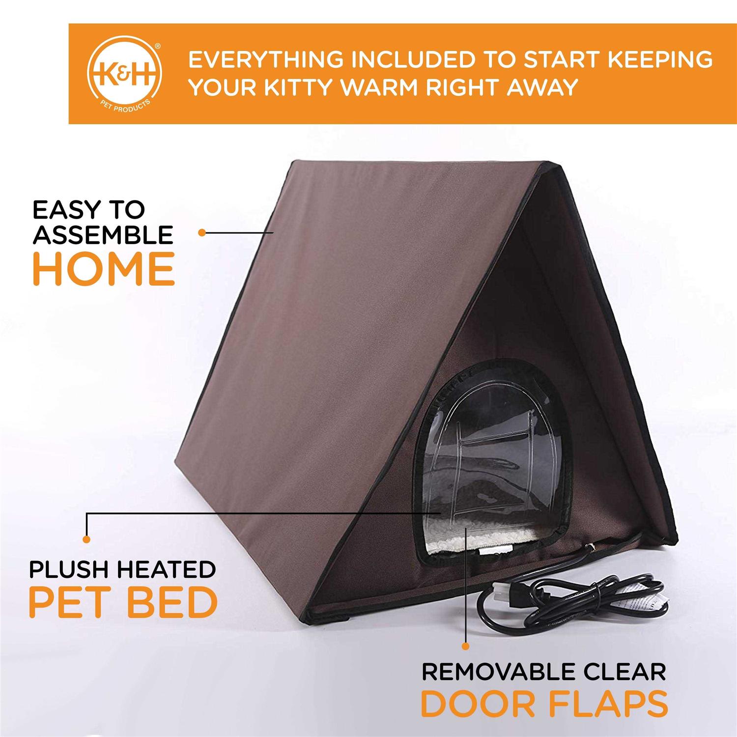 K H Pet Products Outdoor Heated Kitty A-Frame - Pet Supplies online store