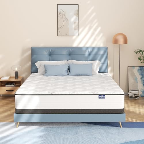 Full Size Mattress, 10 Inch Full Mattress in a Box, Hybrid Mattress with Memory foam and Pocketed Coils for Breathable and Durable Support