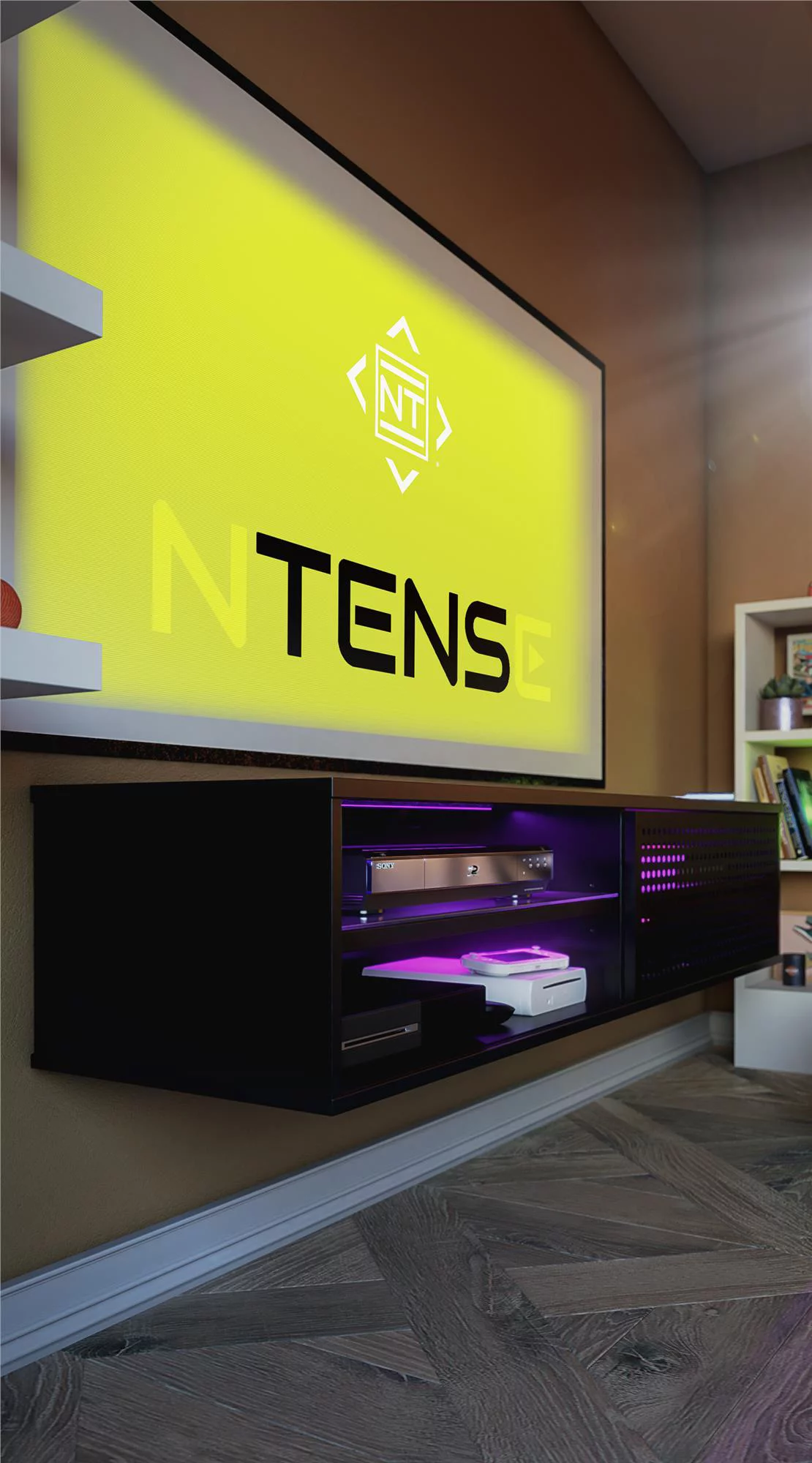 NTense Victory Floating TV Stand for TVs up to 60", Black