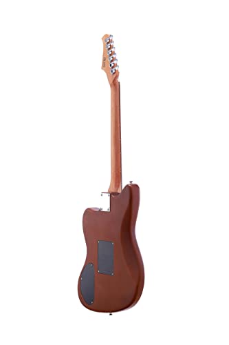 IYV 6 String Hollow-Body Electric Guitar, Right, Satin Brown (IJGAP-300)