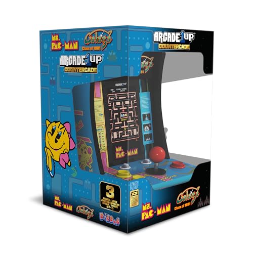 Arcade1Up Class of ‘81 Ms. PAC-Man/Galaga Countercade – 3 Classic Games, Retro Game Console for Home, Portable Console with 7-inch Screen