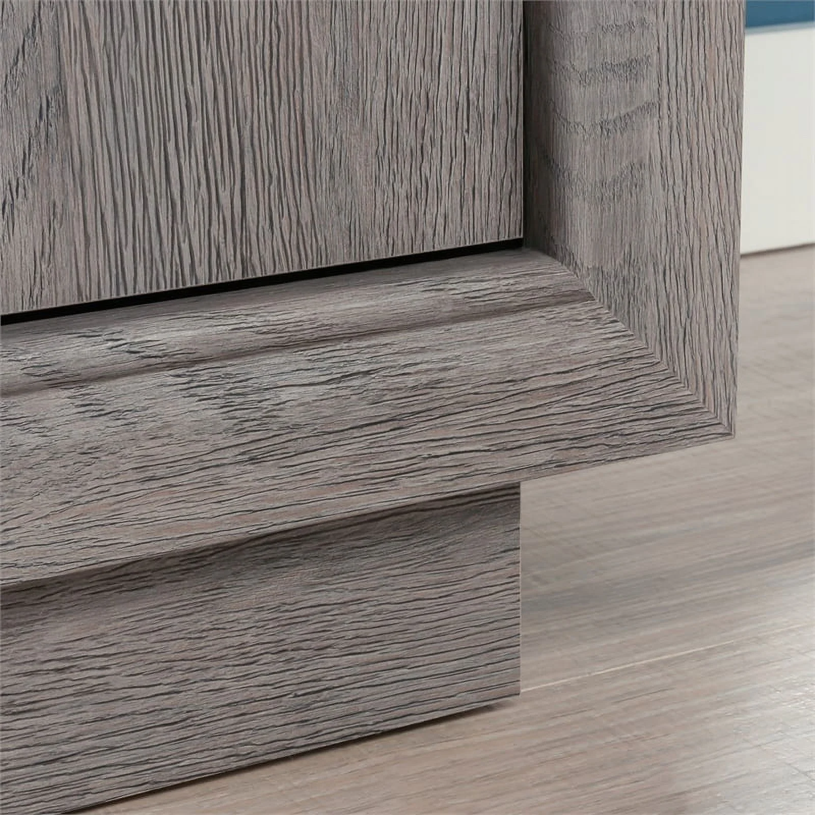 Pemberly Row Modern Engineered Wood Credenza in Ashen Oak Finish