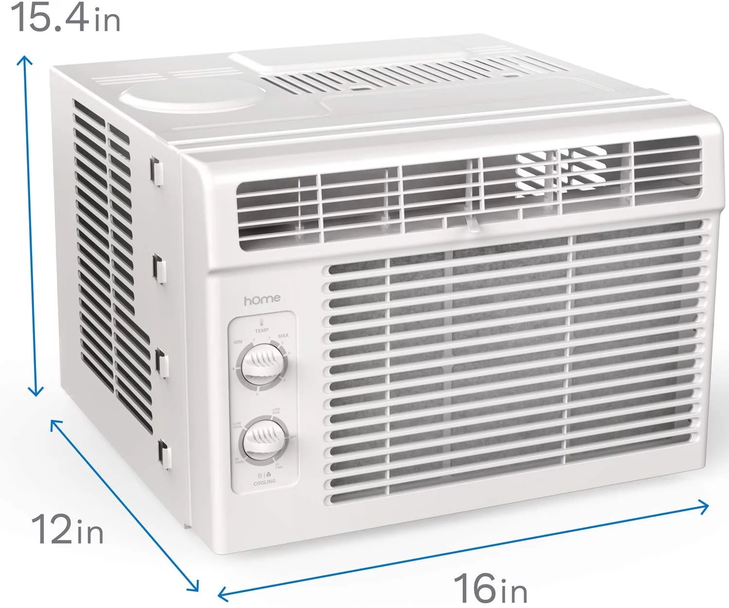 hOmeLabs Window Air Conditioner 5000 BTU - Easy Mechanical Control Compact AC Unit with Washable Reusable Filter, 2 Cooling Speeds, 2 Fan Speeds