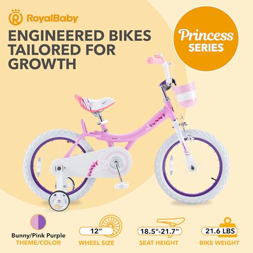 Royalbaby Princess Girls Kids Bike 12 14 16 18 20 Inch Children Bicycle with Basket for Age 3-12 Years