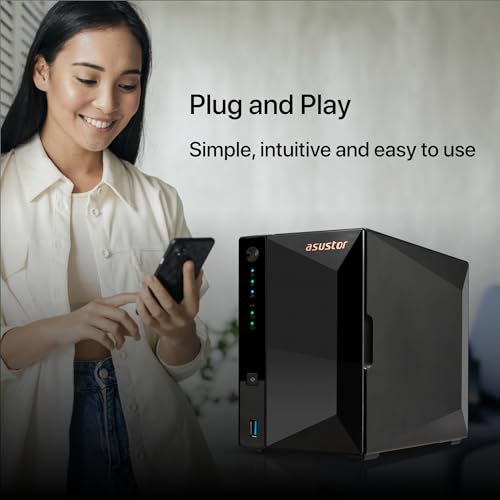 Asustor Drivestor 2 Lite AS1102TL, 2 Bay NAS Enclosure Network Storage, 1.7GHz Quad Core, 1GbE Port, 1GB RAM DDR4