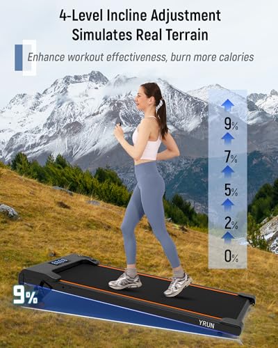 Walking Pad Under Desk Treadmill, 2.5HP Quiet Brushless Small Treadmill for Home and Office