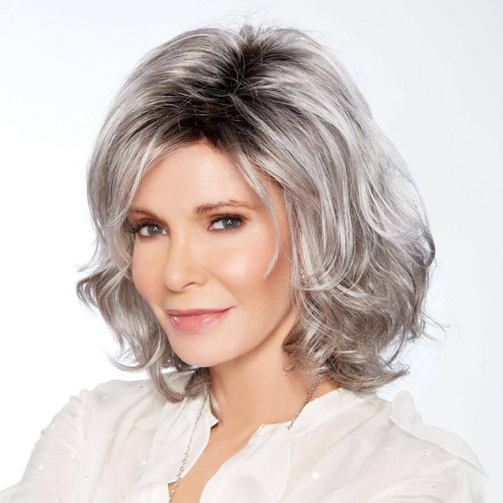 Sunset Wig by Jaclyn Smith in Gray - Mid-Length Wavy Wig - Avayadevconnect