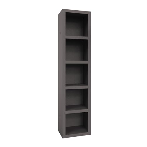 Oakland Living Easy-Lift Queen Murphy Wall Bed in Brown Wood Grain with Two Bookshelves