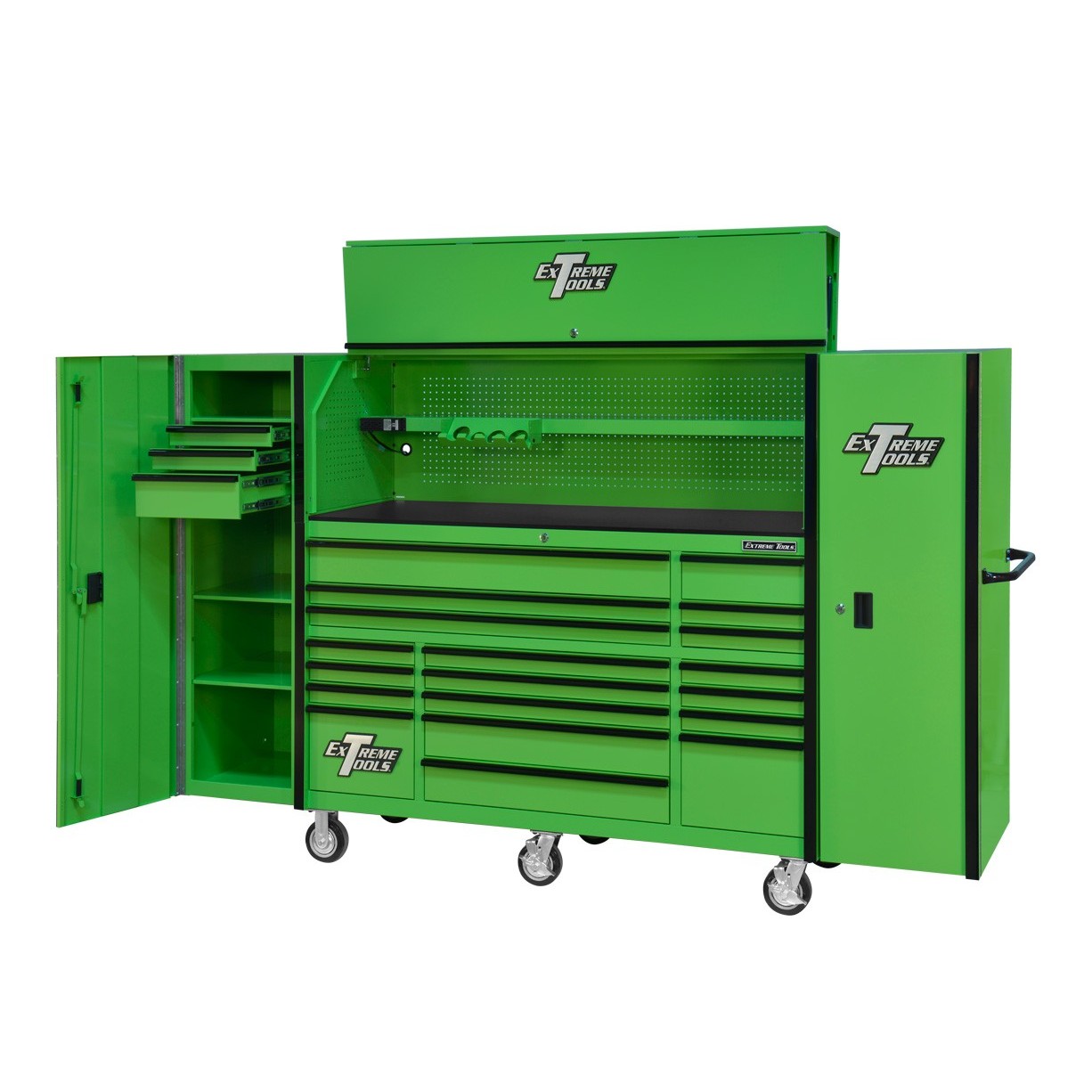 Extreme Tools 72 x 25 19 Drawers Roller, Hutch & 2 Side Lockers Combo