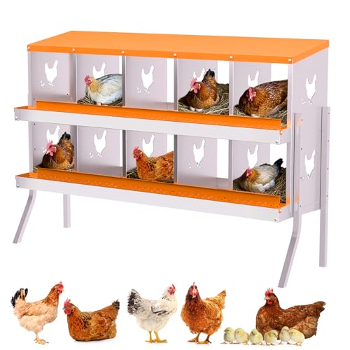 Garvee Chicken Nesting Box with Removable Tray, 8 Compartment Nesting Boxes for Chickens, Easy to Clean and Install