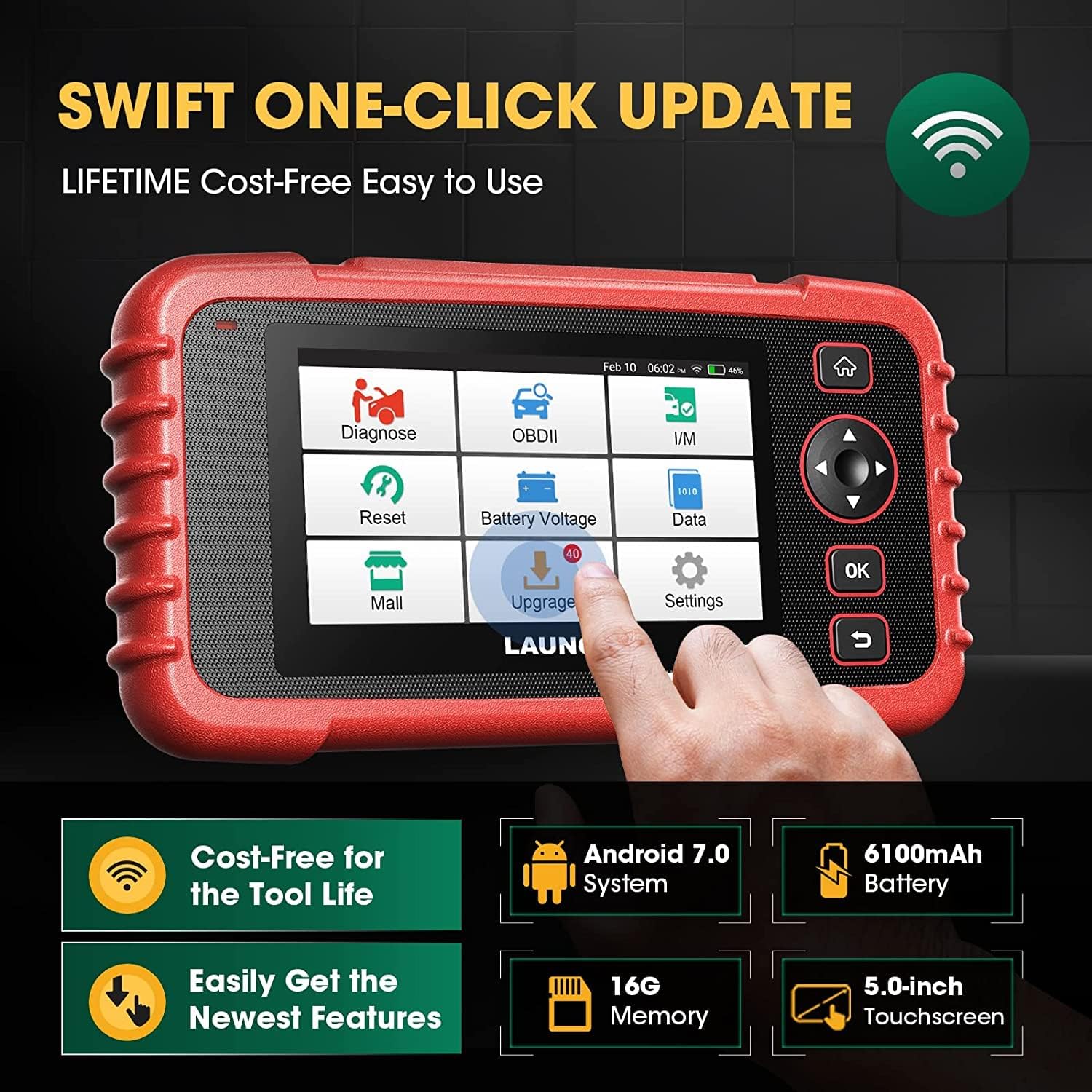 LAUNCH OBD2 Scanner CRP129X Car Code Reader Scan Tool for ABS SRS Transmission Engine Diagnostic, Oil Reset