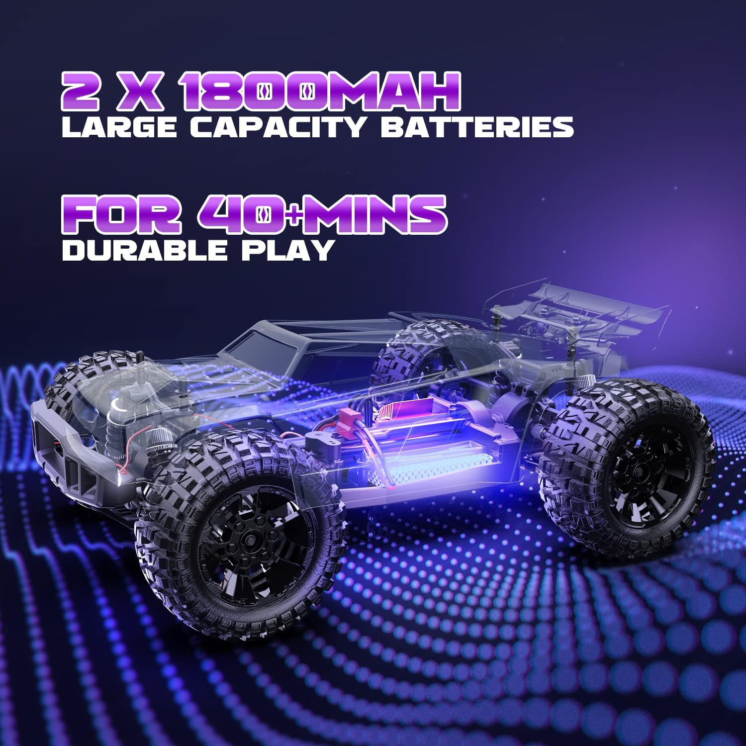 DEERC 200E Large Brushless High Speed RC Cars for Adults, Upgraded 1:10 RC Trucks W/ Extra Shell LED Headlight, 60 KM/H, Remote Control Car