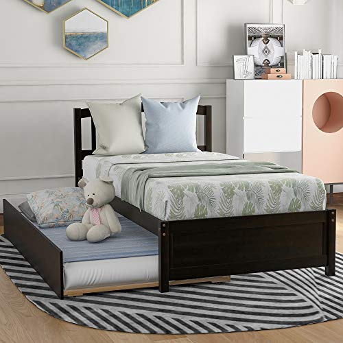 SOFTSEA Full Size Platform Bed with Storage, Platform Bed with Drawers and Bed End Case, Wood Platform Bed Frame with Storage Bookcase Headboard