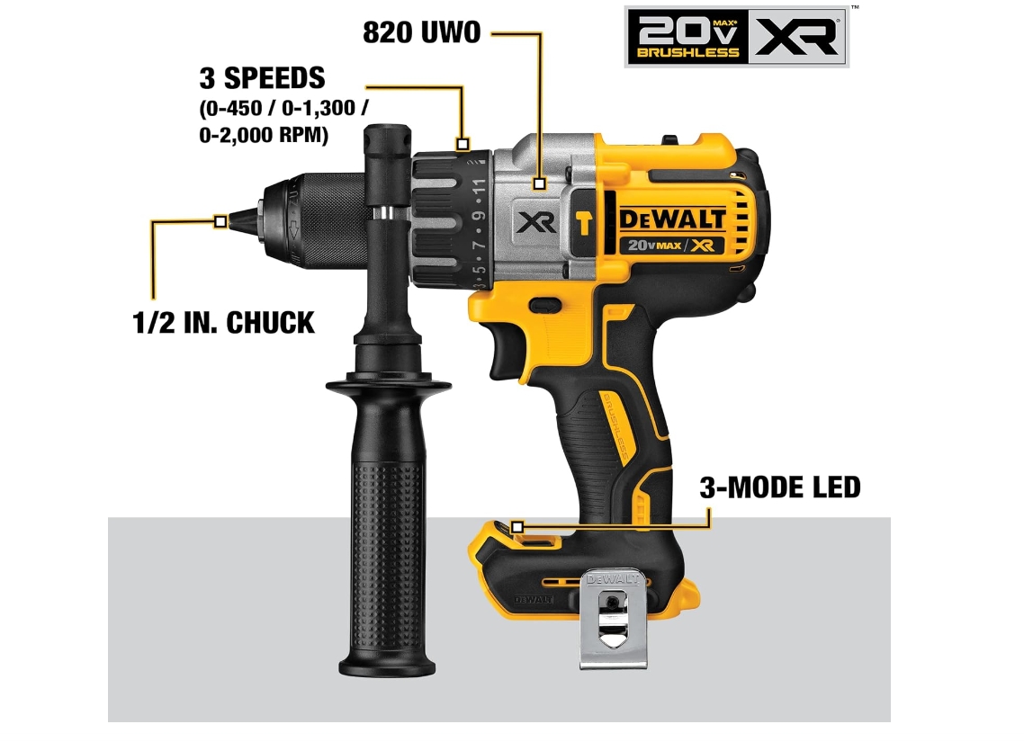 DEWALT 20V MAX* XR Cordless Drill Combo Kit, Brushless, 5.0-Ah, 2-Tool (DCK299P2)