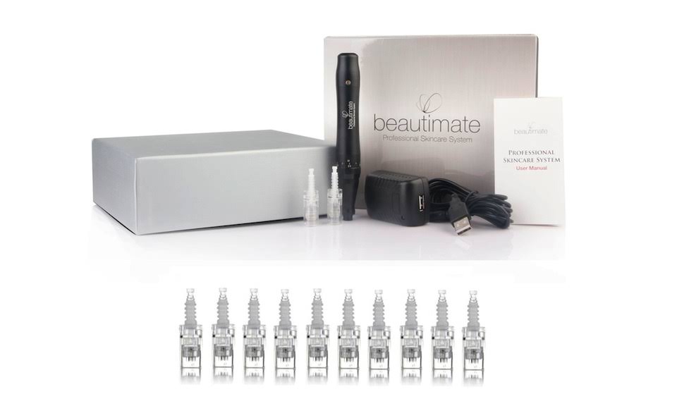 beautimate Derma Pen Professional Rechargeable Microneedle Skincare System + 10 9 Pin Cartridges