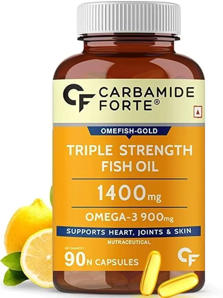 Triple Strength Fish Oil 1400mg with Omega 3 900mg - 90 Softgel Capsules for Men & Women - Kansas Nuitrition - HNZSDS