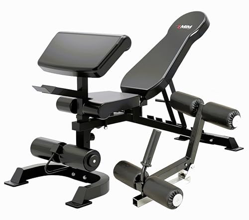 MiM USA Hercules EX Commercial All in One Gym Machine w/400 lb Weight Stack Jammer Arms Adj Bench Leg Press Leg Extension Arm Curl LAT Seat Complete