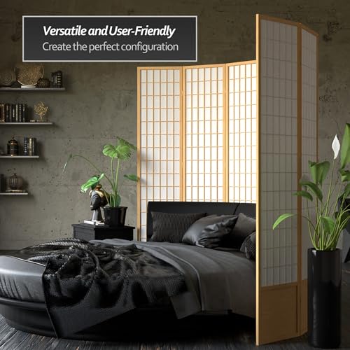 Red Lantern 7 ft. Tall Window Pane Shoji Screen-White-3 Panels Room Divider