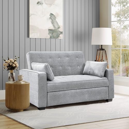 Serta Ainsley 72.6" Convertible Sleeper Sofa, Queen Size, Dreamcoil Comfort, Soft Velvet Fabric, Navy