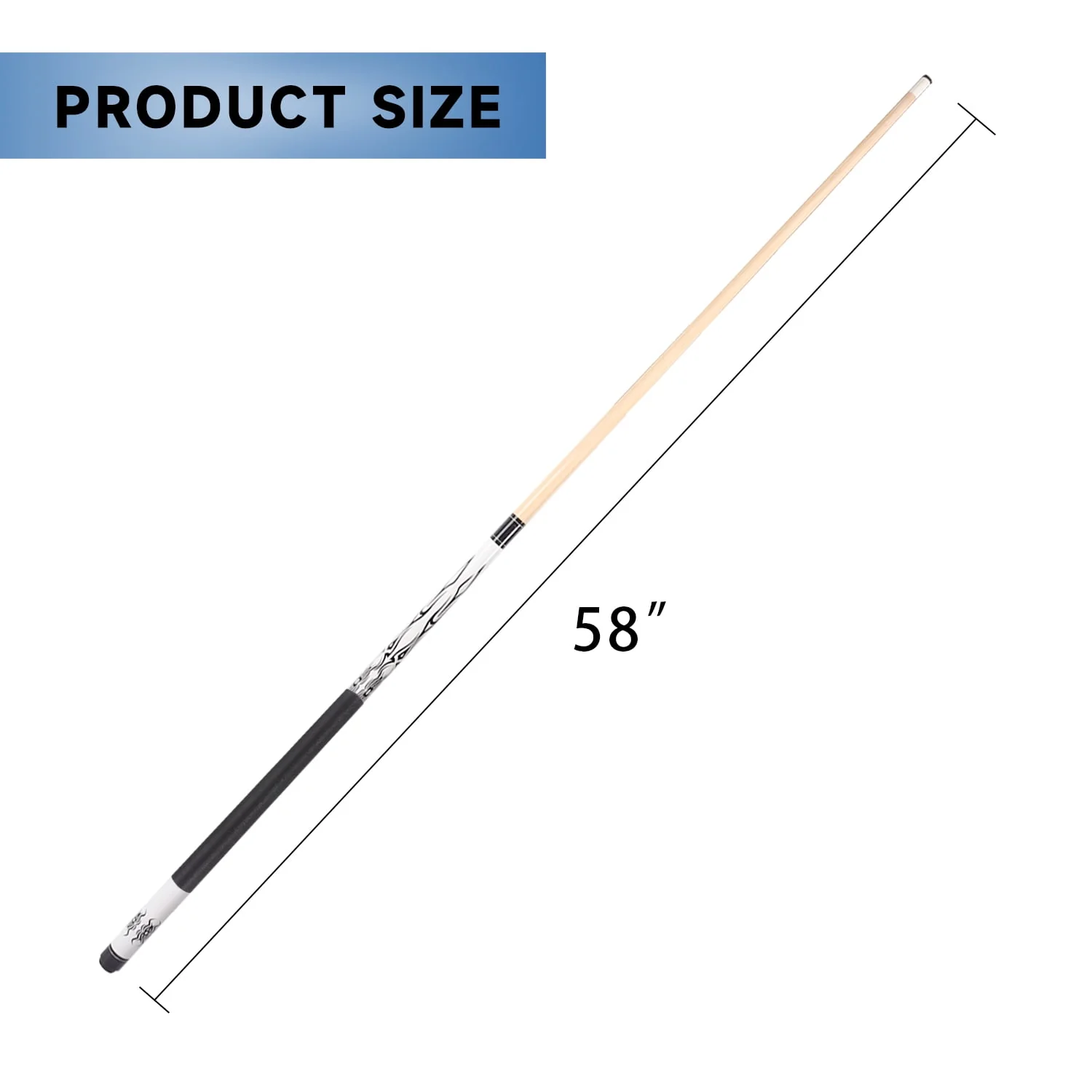 GSE Games & Sports Expert Set of 4 58 18/19/20/21oz Hardwood Maple Billiard Pool Cue Sticks Set for Commercial, Bar and House Use - White