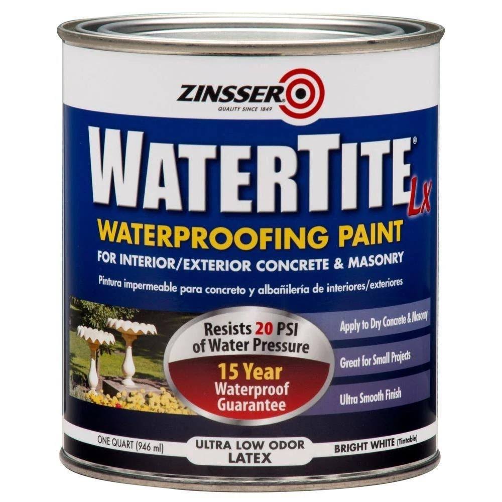 Zinsser 1 qt. Watertite LX Low VOC Mold and Mildew-Proof White Water Based Waterproofing Paint (6-Pack) 271098