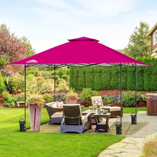 EAGLE PEAK 13x13 Straight Leg Pop Up Canopy Tent Instant Outdoor Canopy Easy Single Person Set up Folding Shelter w/Auto Extending Eaves 169 Square