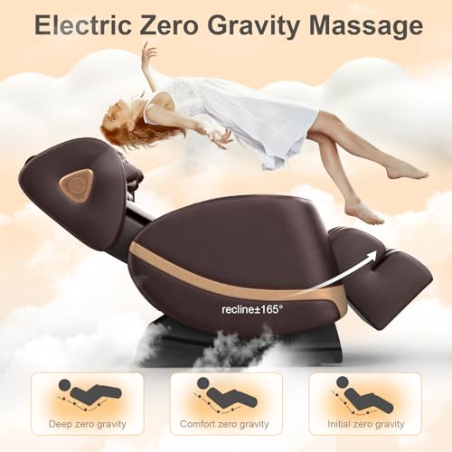 2025 Massage Chair Full Body, Zero Gravity Massage Chair with 10 Fix Rollers, Heating, Foot Massage, Auto Modes, Bluetooth Speaker