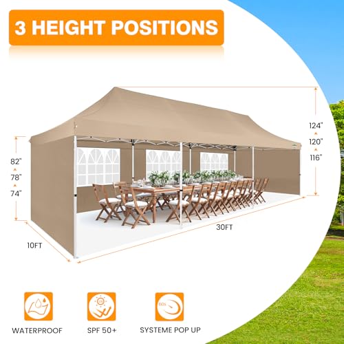 10x10 Pop Up Canopy Tent with 4 Sidewalls and Mesh Windows 2.0