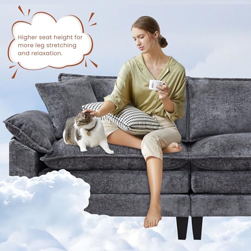 Loveseat Sofa for Living Room, 83" Cloud Loveseat Sofa, Chenille Fabric Sofa Couch with Double Cushion