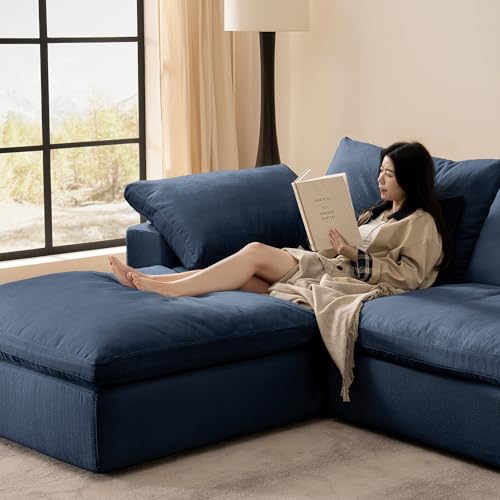 Cloud Couch Oversized Modular Sectional Sofa True Relax Comfy Couches Wide&Deep Seat Sofas for Living Room Metal Frame Furniture Sets