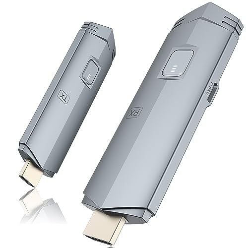 Wireless HDMI Transmitter and Receiver, HDMI Wireless Extender Portable 4k Wireless HDMI Kit, Plug & Play