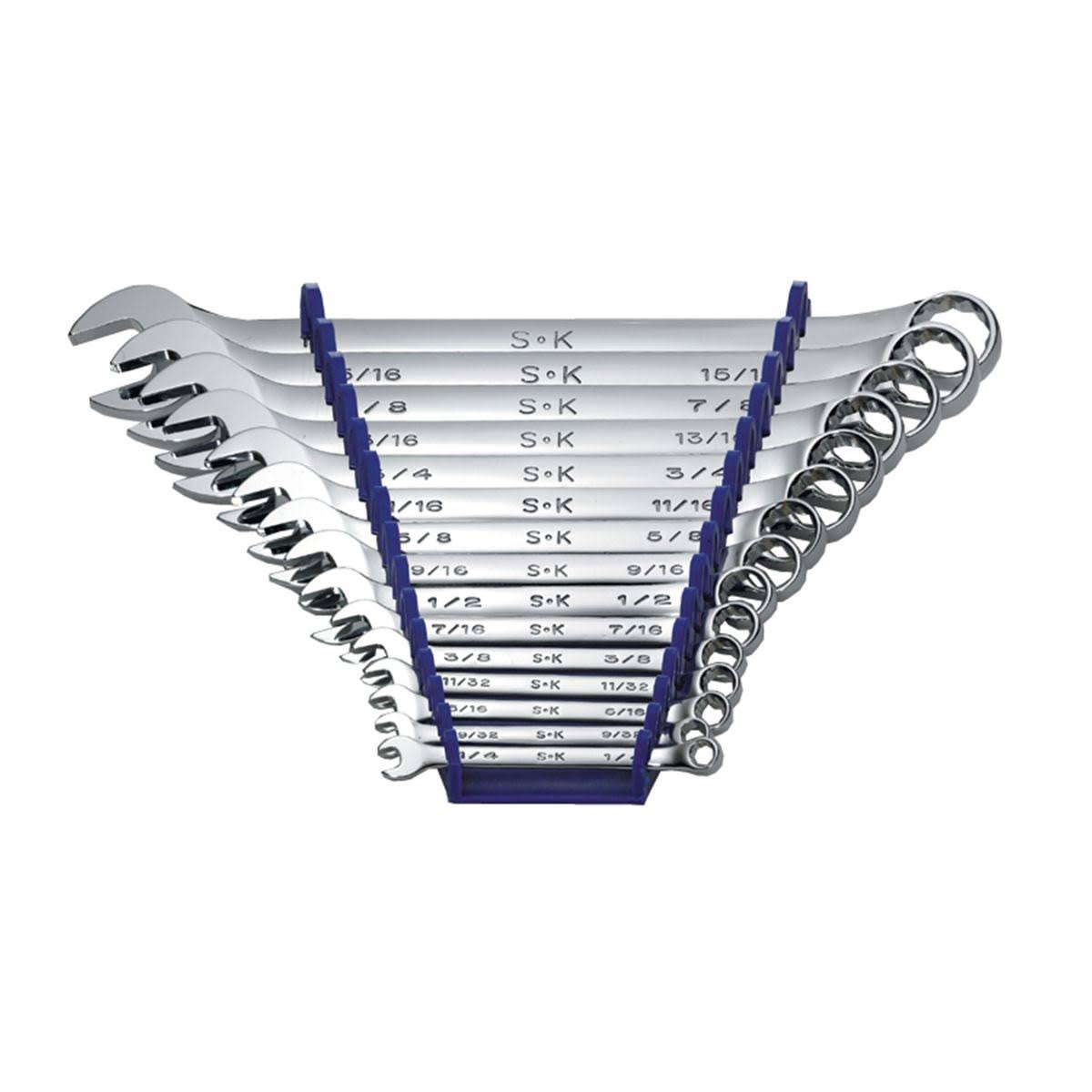 SK 15 Piece Fractional Combination Wrench Set 86255