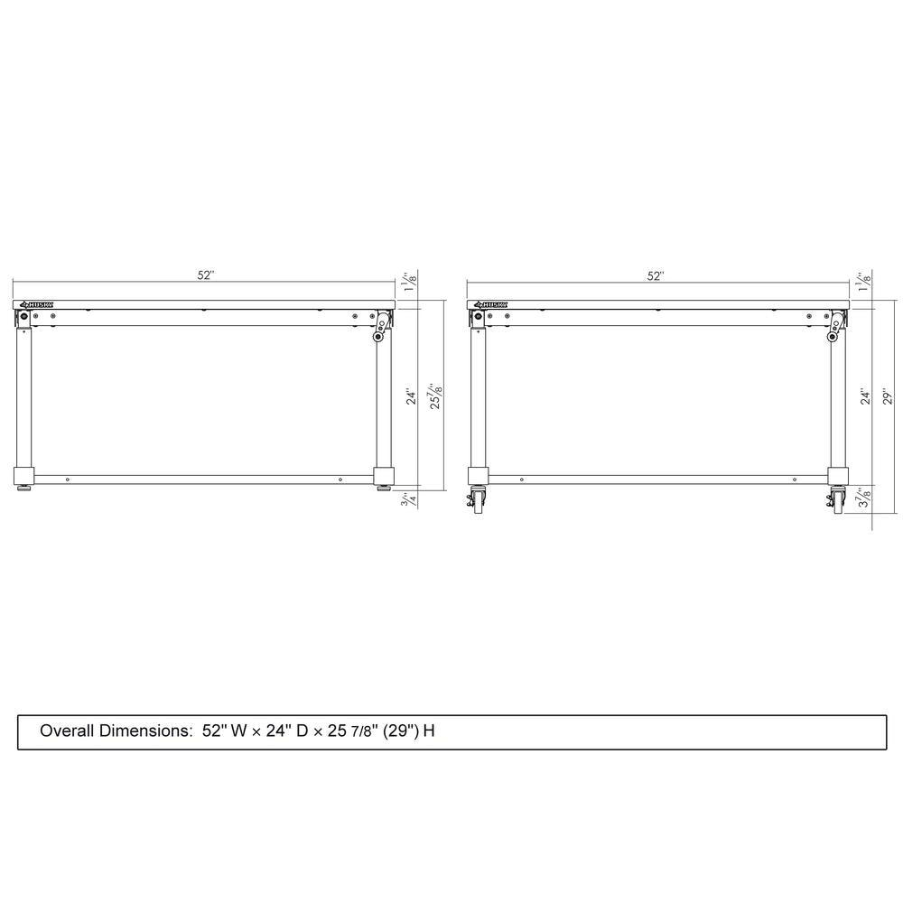 Husky 52 in. Adjustable Height Work Table