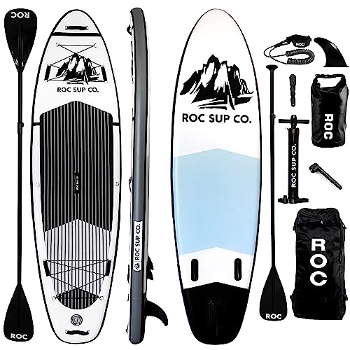 Roc Inflatable Stand Up Paddle Boards with Premium SUP Paddle Board Accessories, Wide Stable Design, Non-Slip Comfort Deck for Youth & Adults