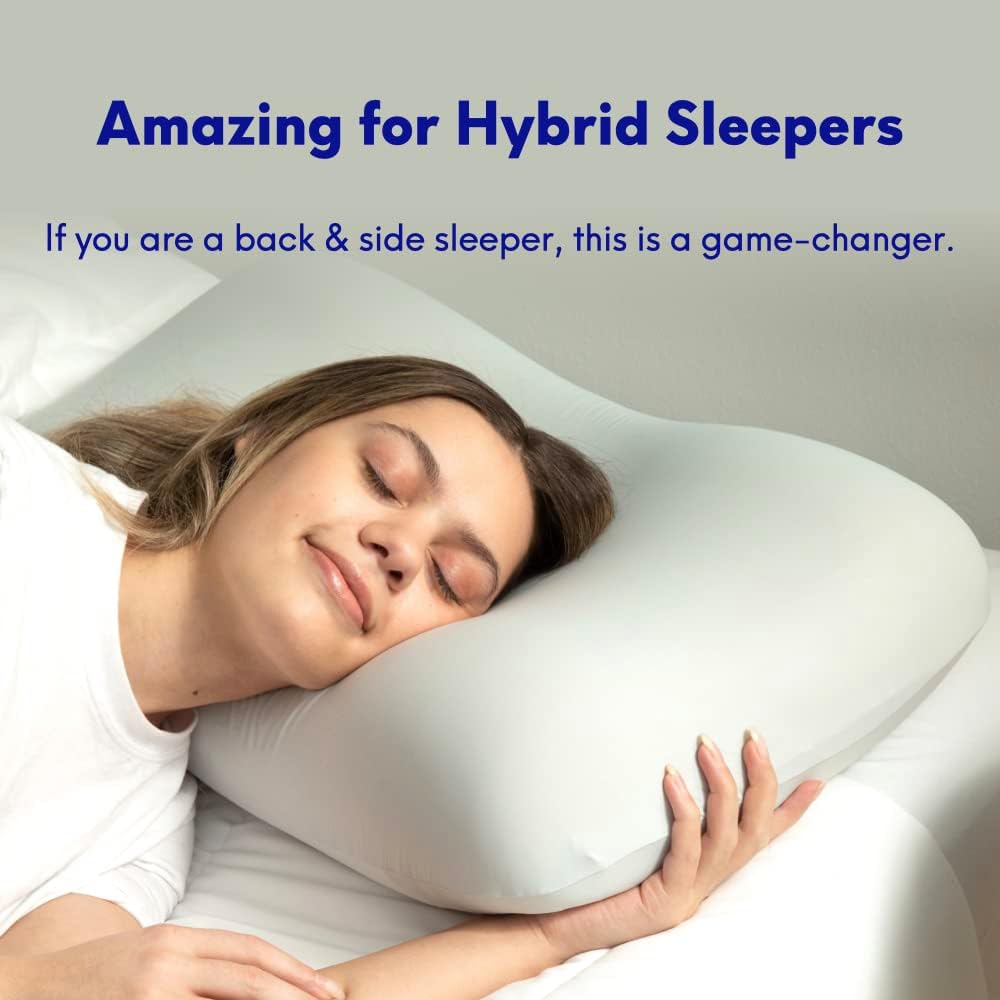 Cushion Lab Deep Sleep Pillow, Patented Ergonomic Contour Design for Side & Back Sleepers