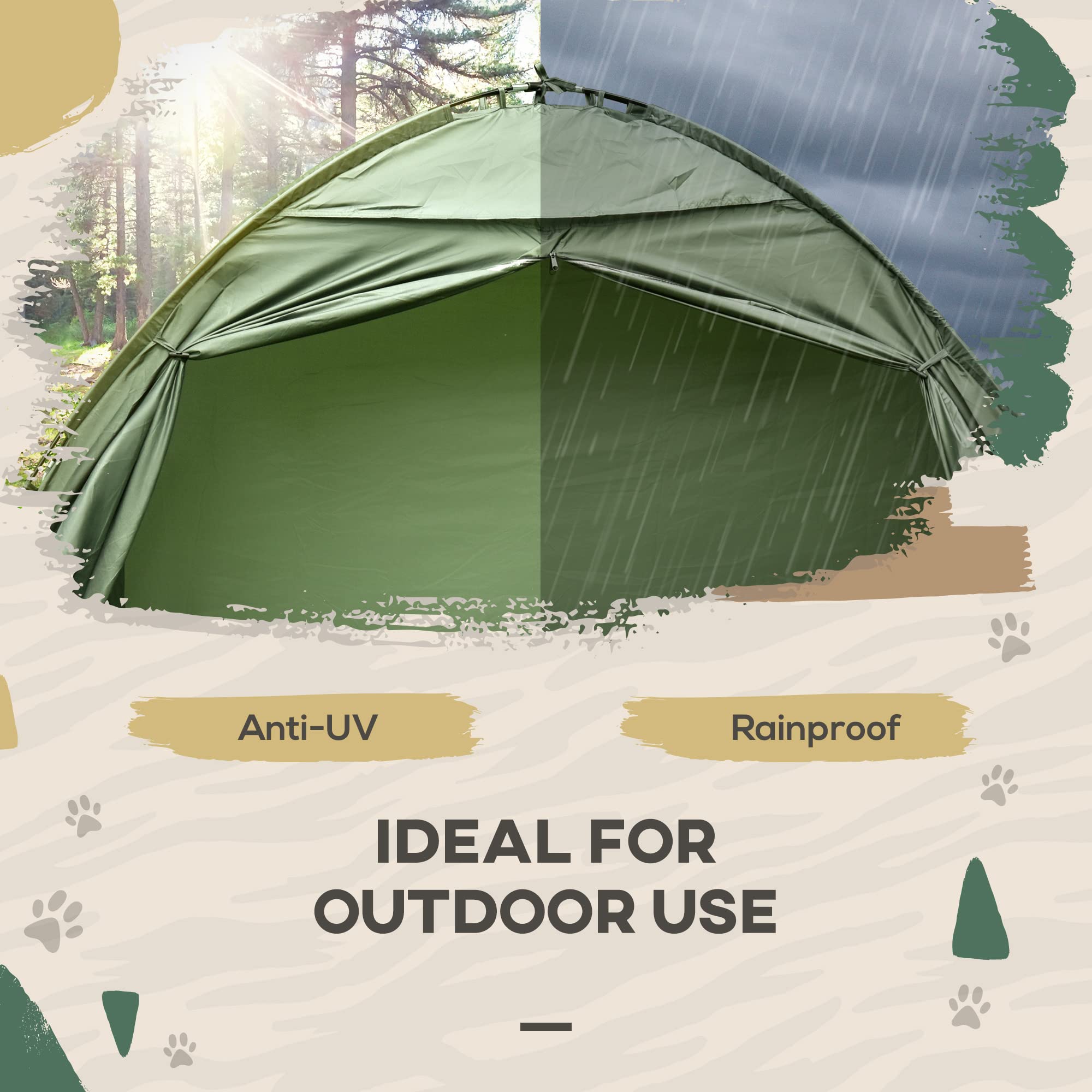 Camping Tent Cot, Single Person Folding Cot Combo, Off-Ground Tent, Covered Outdoor Bed with Carry Bag for Hiking, Camping