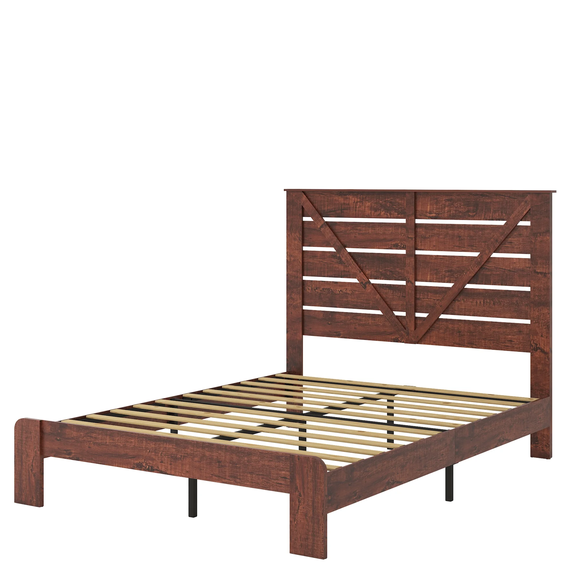 CoSoTower Queen Bed Frame Headboard , Wood Platform Bed Frame , Noise Free,No Box Spring Needed and Easy Assembly Tool,Large Under Bed Storage