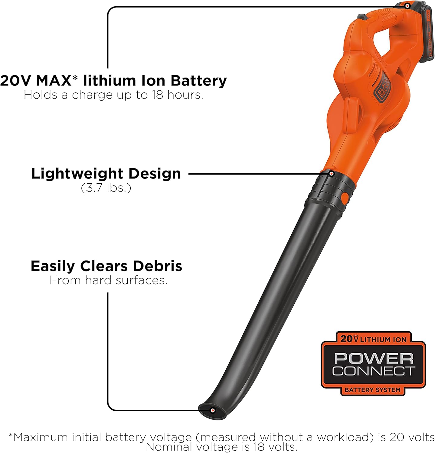 BLACK+DECKER 20V MAX* Cordless Sweeper (LSW221), Pack of 1
