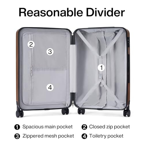 Hanke 29 Inch Luggage Suitcases With Spinner Wheels Lightweight PC hardside Rolling Suitcase With Travel Lock, Checked-Large 29-Inch(Blackish Green)